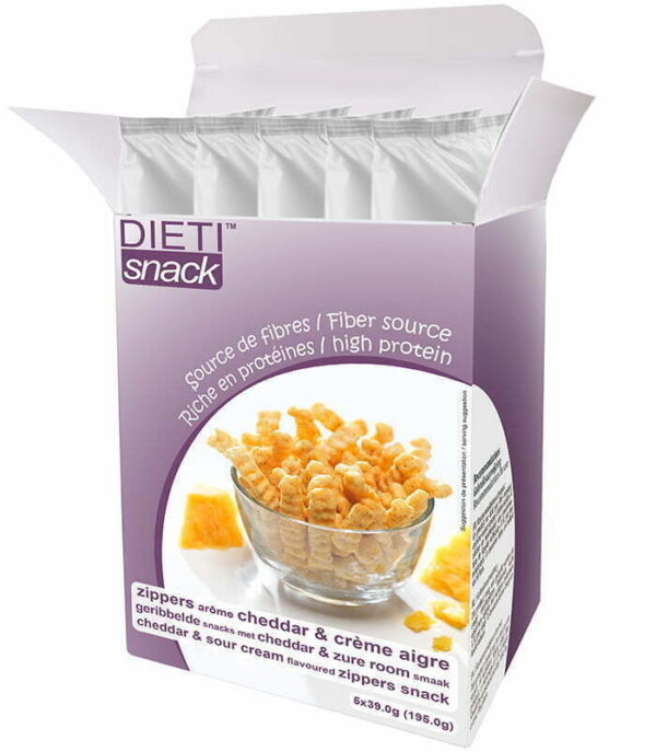 DIETI Snack High Protein Sour Cream and Cheddar Zippers